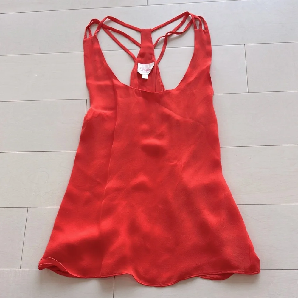 Parker Orange Strappy Top Size Small